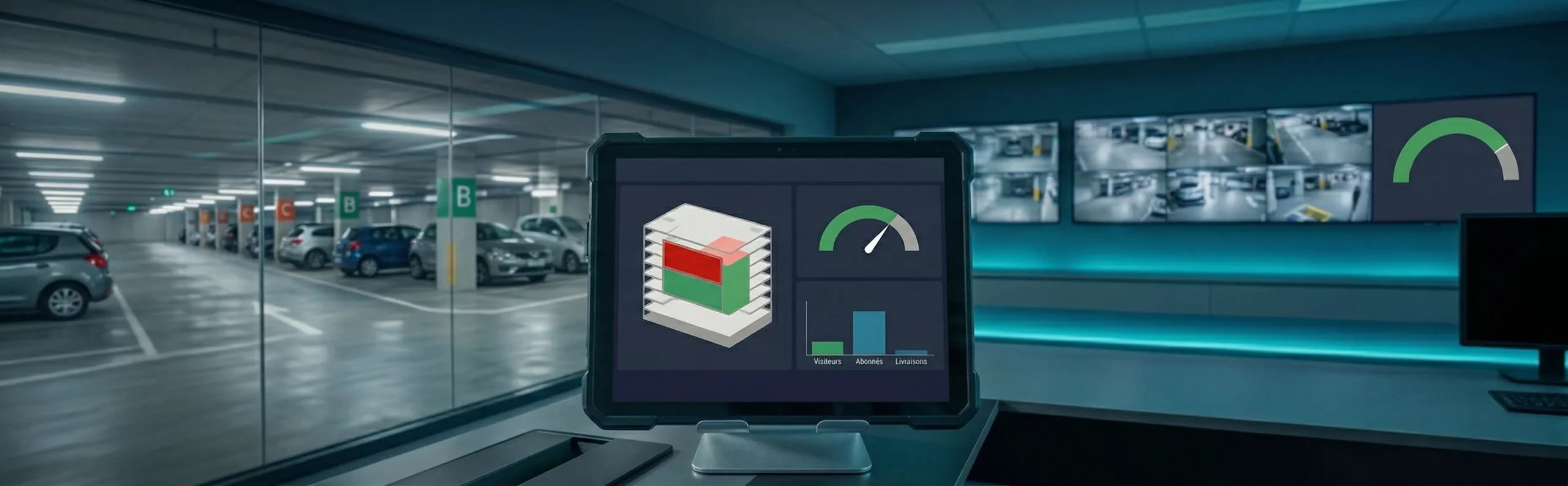 Interface de reporting parking sur mesure affichant les indicateurs clés d'occupation et de rotation des flux.